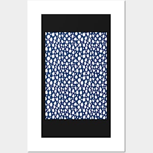 Blue and White Spot Dalmatian Pattern Posters and Art